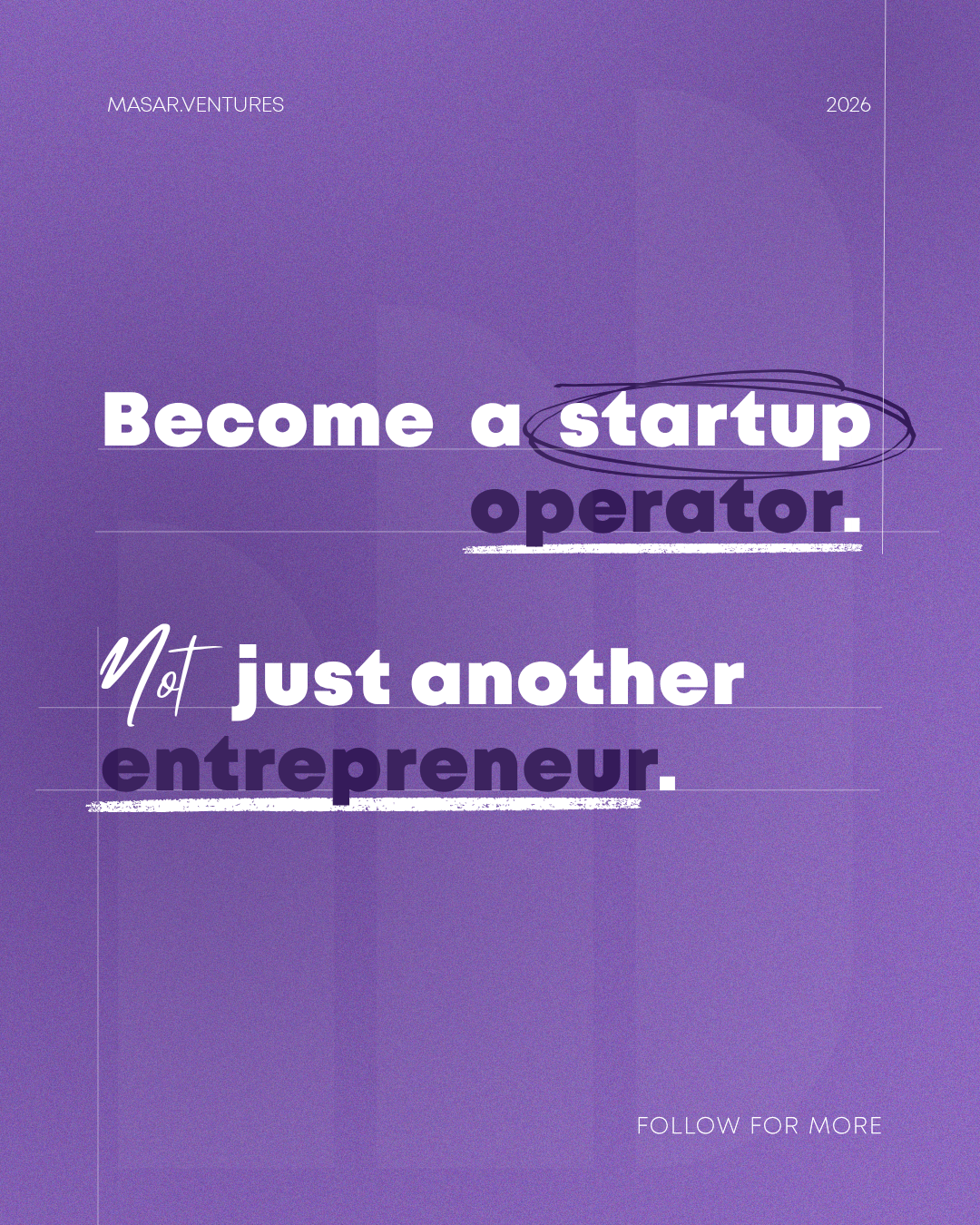 Become a startup operator, not just another entrepreneur